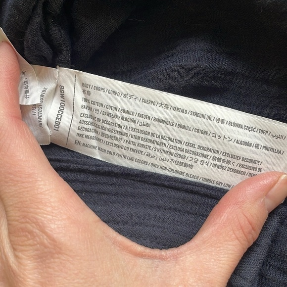 Abercrombie & Fitch Gauzy Cotton Crinkled Button Down Top - Picture 9 of 9